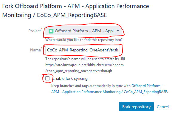 Bitbucket Fork Step 2